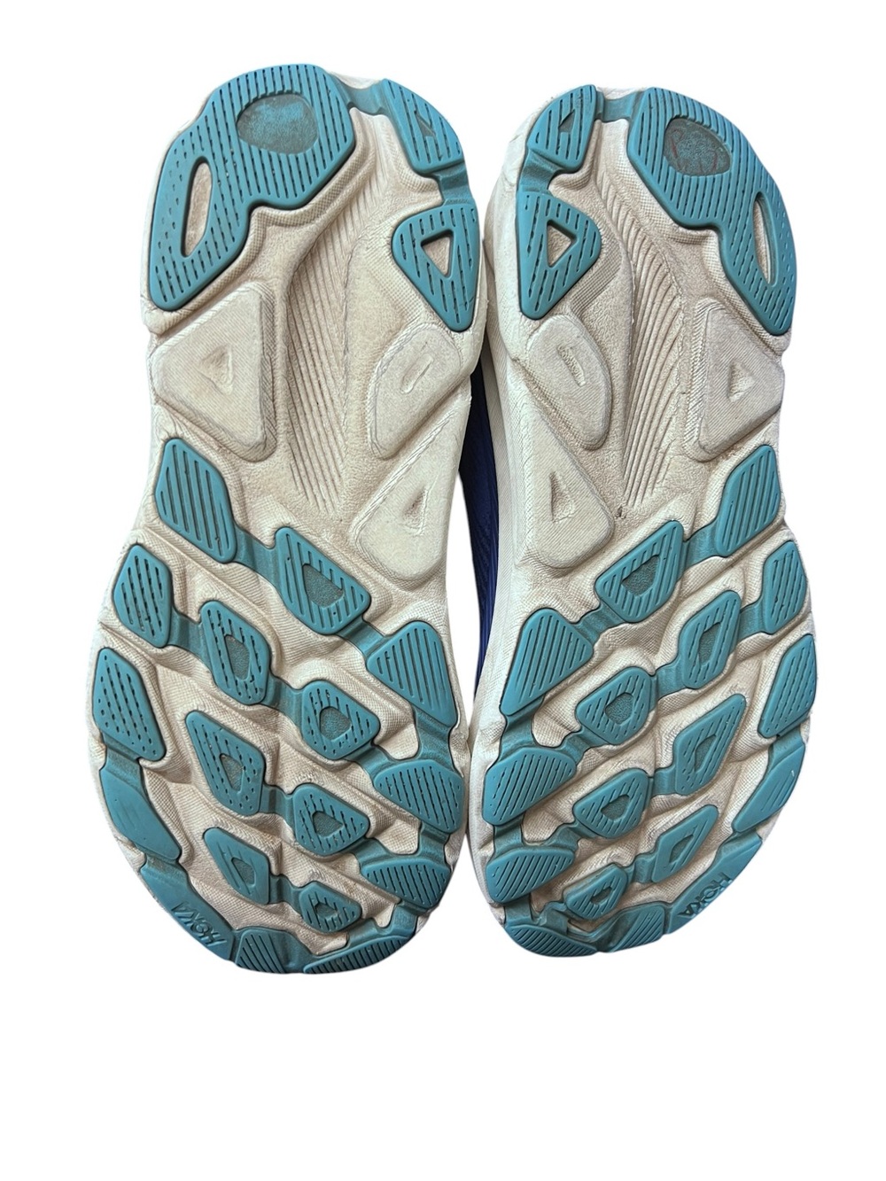 Hoka Clifton 9 Womens Running Shoes 8B teal logo on a bellwether blue - Picture 6 of 8